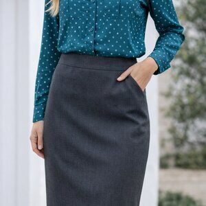 Nine West Grey Pencil Skirt Size 2‎ | Classic Workwear Office Skirt 21.5”